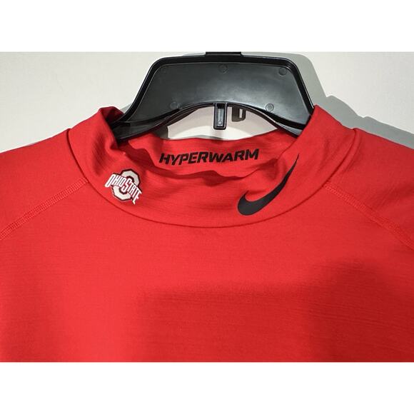 Nike Pro Hyperwarm Compression Shirt Men's XXL Ohio State Red Fitted Dri-Fit - Picture 3 of 6